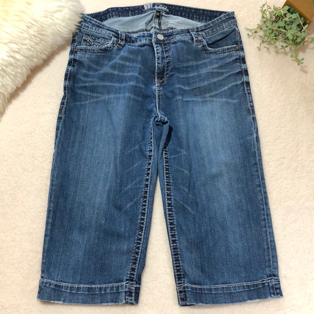 Blue Denim Capri Pants